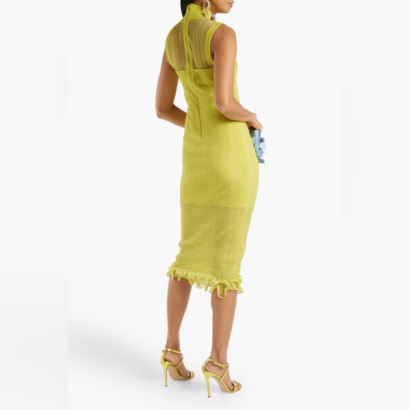 HERVÉ LÉGER Ribbed tulle and stretch-knit bodycon midi dress - Picture 4 of 5